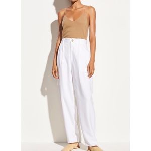 Vince Pleat Front Tapered Trouser in Optic White